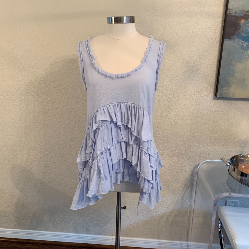 Anthropologie Meadow Rue Pale Blue Petticoat Tank - Picture 2 of 13